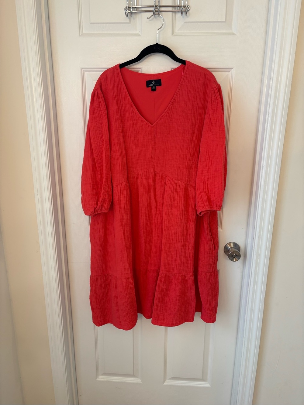 Ronni Nicole Coral V-Neck Tiered Dress